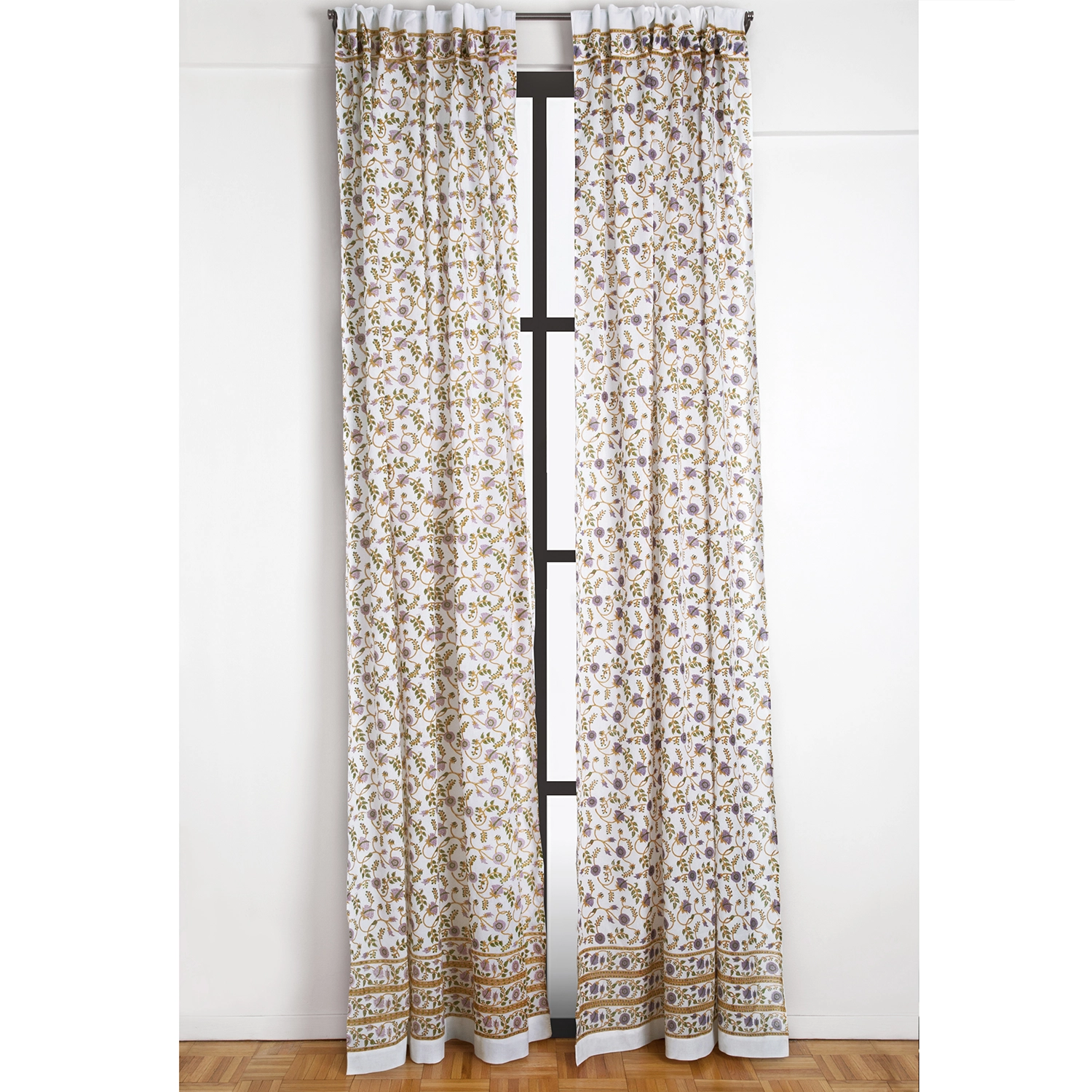 Gina Curtain - Lilac/Green